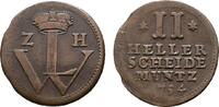 Hessen-Kassel Cu 2 Heller Wilhelm VIII. 1751-1760 -