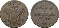 Hessen-Kassel Cu 4 Heller Wilhelm II. 1821-1847 -
