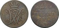 Hessen-Kassel Cu 4 Heller Wilhelm II. 1821-1847 -