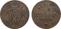 Hessen-Kassel Cu 4 Heller Wilhelm II. 1821-1847 -