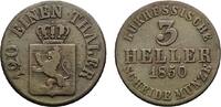 Hessen-Kassel Cu 3 Heller Friedrich Wilhelm I. 1847-1866 -