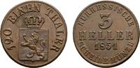 Hessen-Kassel Cu 3 Heller Friedrich Wilhelm I. 1847-1866 -