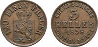 Hessen-Kassel Cu 3 Heller Friedrich Wilhelm I. 1847-1866 -