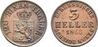Hessen-Kassel Cu 3 Heller Friedrich Wilhelm I. 1847-1866 -