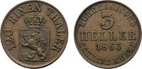 Hessen-Kassel Cu 3 Heller Friedrich Wilhelm I. 1847-1866 -