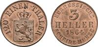 Hessen-Kassel Cu 3 Heller Friedrich Wilhelm I. 1847-1866 -