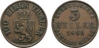 Hessen-Kassel Cu 3 Heller Friedrich Wilhelm I. 1847-1866 -
