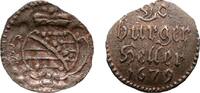 Sachsen-Neu-Gotha Cu Heller Friedrich I. mit seinen sechs Brüdern 1675-1680 -