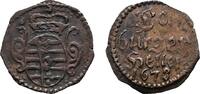 Sachsen-Neu-Gotha Cu Heller Friedrich I. mit seinen sechs Brüdern 1675-1680 -