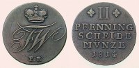 Braunschweig-Wolfenbüttel Cu 2 Pfennig Friedrich Wilhelm 1806-1815 -