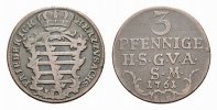 Sachsen-Gotha-Altenburg Cu 3 Pfennig Friedrich III. 1732-1772 -