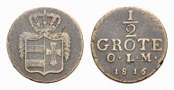 Oldenburg Cu 1/2 Grote Peter Friedrich Wilhelm 1785-1823 -