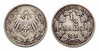 Kleinmünzen 1/2 Mark 1908 J VF