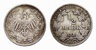 Kleinmünzen 1/2 Mark 1908 J VF-