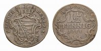 Sachsen-Gotha-Altenburg Cu 1 1/2 Pfennig Friedrich III. 1732-1772 -