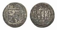 Hessen-Darmstadt 2 Kreuzer Ludwig VIII. 1739-1768 -