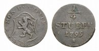 Jever, Herrschaft Cu 1/4 Stüber Friederike Auguste Sophie 1793-1807 -