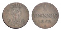 Braunschweig-Calenberg-Hannover Cu Pfennig Ernst August 1837-1851 -