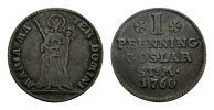 Goslar, Stadt Cu Pfennig 1760 Fast sehr schön 18,00 EUR  plus 5,00 EUR verzending