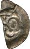 Goslar, königliche Münzstätte Brakteat. Geschnittener Hälbling Anonym 1260-1280 Rechte Hälfte. Äußerst selten. VF