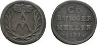 Sachsen-Coburg Cu Heller Albrecht III. 1680-1699 -