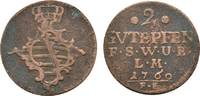 Sachsen-Weimar-Eisenach Cu 2 Gute Pfennig Anna Amalia 1758-1775 -
