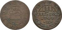 Mecklenburg-Rostock, Stadt Cu 3 Pfennig -
