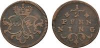 Würzburg, Bistum Cu 1/2 Pfennig Adam Friedrich von Seinsheim 1755-1779 -