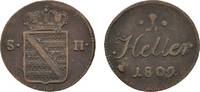 Sachsen-Hildburghausen Cu Heller 1809 Friedrich 1784-1826 Sehr schön 18,00 EUR  plus 5,00 EUR verzending