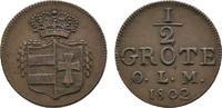 Oldenburg Cu 1/2 Grote Peter Friedrich Wilhelm 1785-1823 -