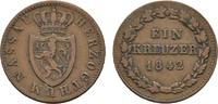 Nassau Cu Kreuzer Adolph 1839-1866 -
