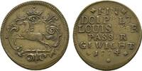 Braunschweig-Wolfenbüttel Messing-Passiergewicht zu 2 Louis d'or Karl I. 1735-1780 -