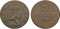 Hessen-Kassel Cu 3 Heller Wilhelm II. und Friedrich Wilhelm 1831-1847 -