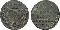 Würzburg, Bistum Cu 1/4 Leichter Kreuzer Karl Philipp von Greiffenklau-Vollraths 1749-1754 -