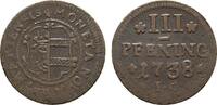 Mecklenburg-Wismar, Stadt Cu 3 Pfennig -
