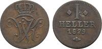 Hessen-Kassel Cu Heller 1829 Wilhelm II. 1821-1847 VF