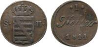 Sachsen-Hildburghausen Cu Heller 1811 Friedrich 1784-1826 Sehr schön 18,00 EUR  plus 5,00 EUR verzending