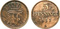 Mecklenburg-Schwerin Cu 3 Pfennig Friedrich Franz II. 1842-1883 -