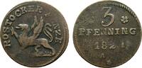 Mecklenburg-Rostock, Stadt Cu 3 Pfennig -