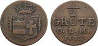 Oldenburg Cu 1/2 Grote Peter Friedrich Wilhelm 1785-1823 -