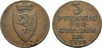 Reuss, ältere Linie zu Obergreiz Cu 3 Pfennig Heinrich XIII. 1800-1817 -