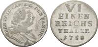 Sachsen-Hildburghausen 1/6 Taler Ernst Friedrich Karl 1745-1780 -