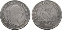 Baden-Durlach 20 Kreuzer 1763 SW Durlach Karl Friedrich 1738-1806 Selten. Schön / F-VF