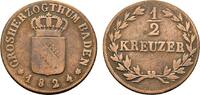 Baden-Durlach Cu 1/2 Kreuzer Ludwig 1818-1830 -