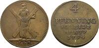 Braunschweig-Calenberg-Hannover Ausbeute Cu 4 Pfennig Georg III. 1760-1820 -