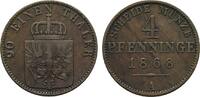 Brandenburg-Preußen Cu 4 Pfennig Wilhelm I. 1861-1888 -