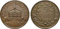 Cu 5 Heller 1908 J Deutsch Ostafrika  Fast vorzüglich