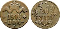 Cu 20 Heller 1916 T Deutsch Ostafrika  Sehr schön
