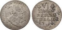 Brandenburg-Preußen 1/6 Taler 1756 C, Kleve Friedrich II. 1740-1786 Etwas rissiger Schrötling, VF