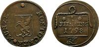 Cu Pfennig 1798 FL Mecklenburg-Rostock, Stadt  Sehr schön